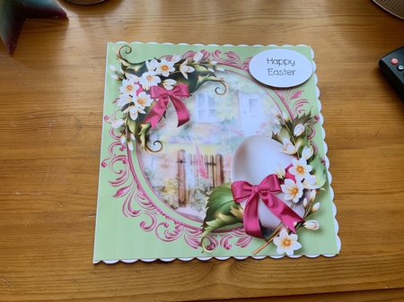 Easter At The Rose Cottage 8x8 by Jennie Settle