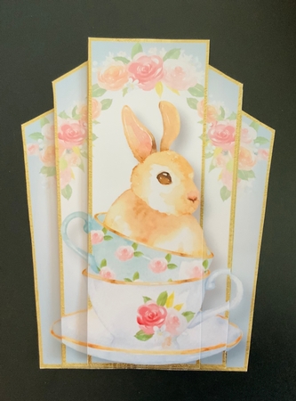 Art Deco Watercolour Stacker - Bunny In A Cup by Jennie Settle