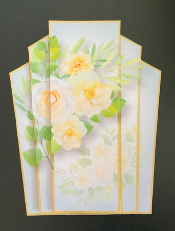 Art Deco Watercolour Stacker - White Camellias by Jennie Settle