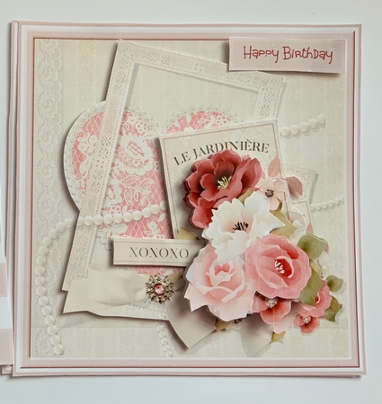 Vintage rose 7x7 card by Jennie Settle