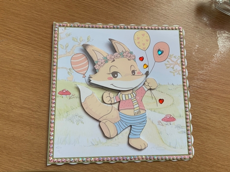 Foxy girl fun 7x7 card by Jennie Settle