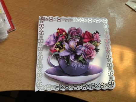 Floral Teacup & Saucer Decoupage Sheet - Soft Gothic by Jennie Settle