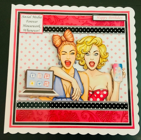 SOCIAL MEDIA FOREVER HOUSEWORK WHENEVER 7.5 Humorous Decoupage Kit by Jennie Settle