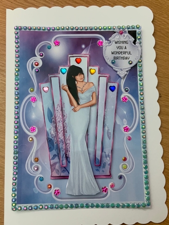 Deco Beauty Foxgloves - A5 card front with decoupage by Jennie Settle