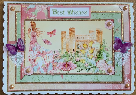 A5 Card Front Birthday Princess with Topper and Sentiments by Jennie Settle