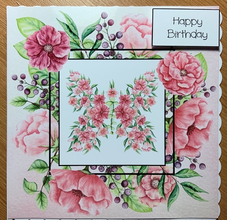 Gorgeous Watercolour Floral Butterfly 1 8x8 by Jennie Settle