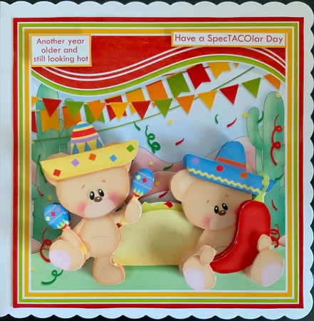 FantasTACO Day Humorous 7.5 Decoupage Card Kit by Jennie Settle
