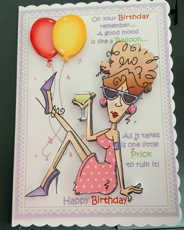 Rita and her birthday balloons by Jennie Settle