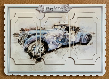 Sporty vintage car A5 card by Jennie Settle
