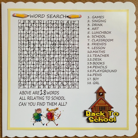 BACK TO SCHOOL WORDSEARCH by Jennie Settle