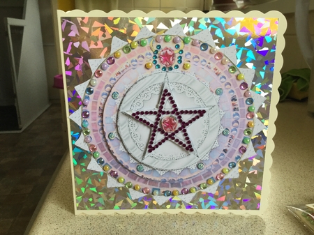 Bright Blessings Wiccan Pagan Pentacle Star Decoupage by Jennie Settle