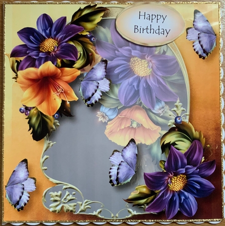 Golden Arched Frame - Bright Garden 8x8 by Jennie Settle