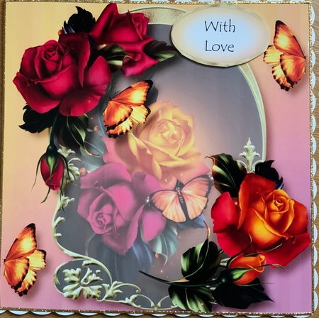 Golden Arched Frame - Autumn Bouquet 8x8 by Jennie Settle