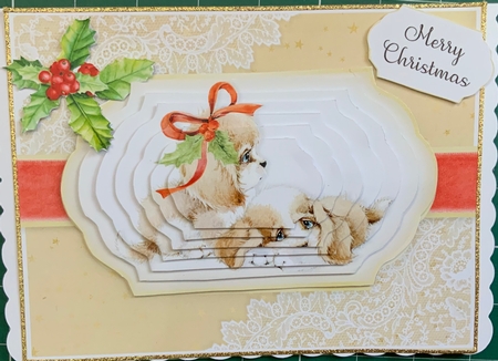 Vintage Puppy Christmas 4 by Jennie Settle