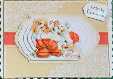 Vintage Puppy Christmas 5 by Jennie Settle
