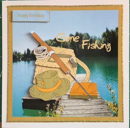 Gone fishing 6x6 card by Jennie Settle