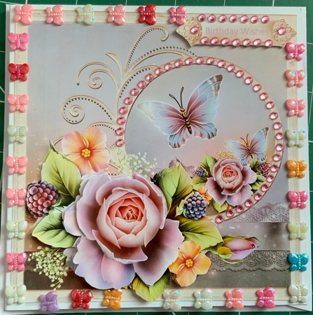 English rose 6x6 card by Jennie Settle