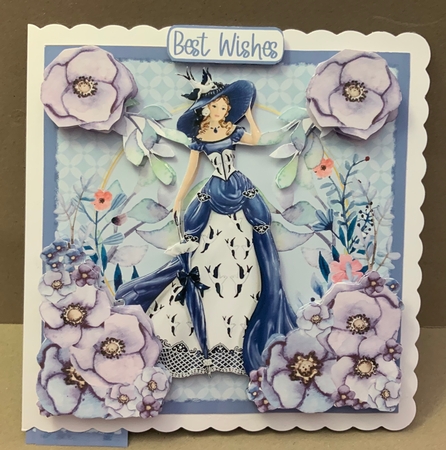 7X7 Vintage Lady in Blue by Jennie Settle