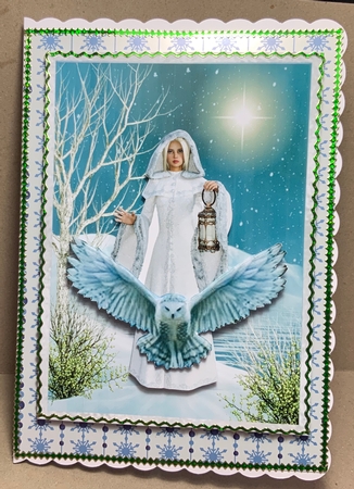 Mystical Christmas 1 - A5 card front with decoupage by Jennie Settle