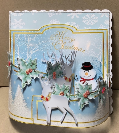 Chrsitmas Deers Bendy Card by Jennie Settle