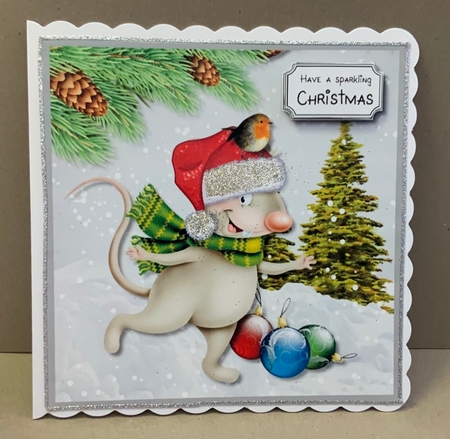 Christmas mouse and robin by Jennie Settle