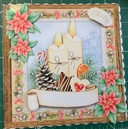 Beautiful Watercolour Christmas Candles 8x8 Mini Kit by Jennie Settle