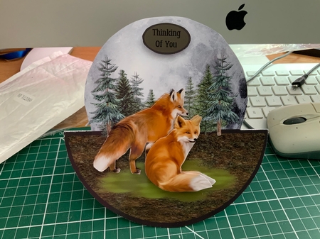 FOXES ROCKER CARD by Jennie Settle