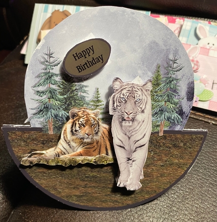 TIGERS ROCKER CARD by Jennie Settle