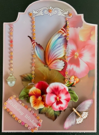 Pansylicious - Shaped Card Front with Step by Step by Jennie Settle
