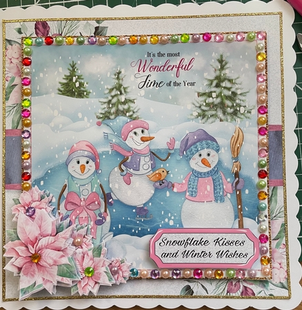 Holly Jolly Skating Snowmen -4 by Jennie Settle