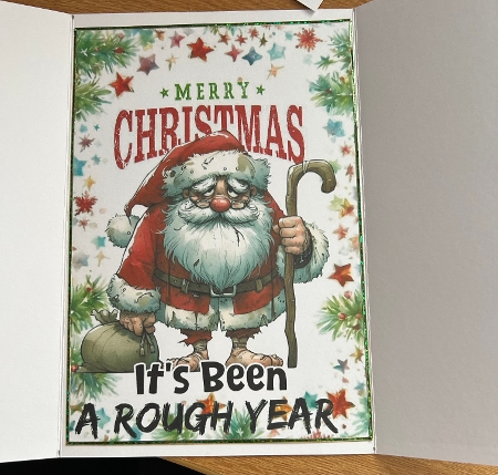 Santa With Funny Humour Gatefold For Christmas (SIX) by Jennie Settle