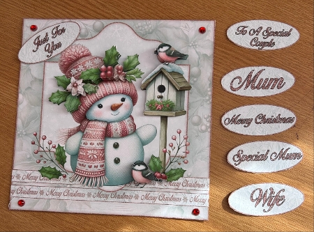 Pink Snowman Mini Kit 3 by Jennie Settle