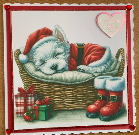 Santa Pups Toppers/Card Fronts  by Jennie Settle