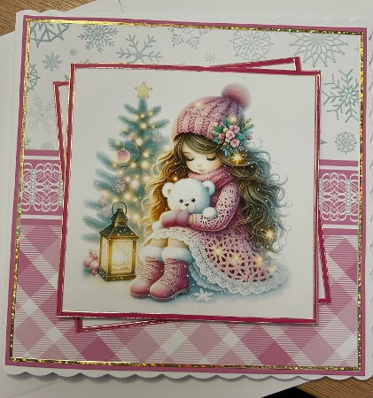 Cute Christmas Girl #2 Mini Kit 7x7 by Jennie Settle