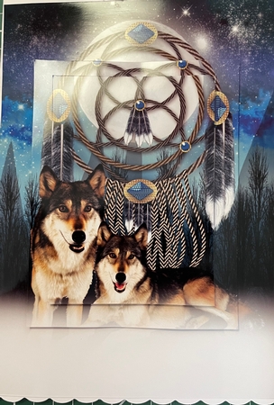 American Indian Style Greeting Card Front by Jennie Settle