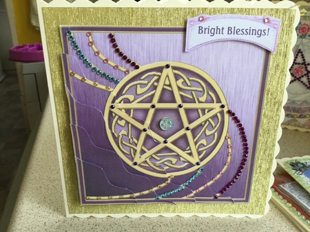 Wiccan Pentagon Wavy Corner Side Stacker Topper by Jennie Settle