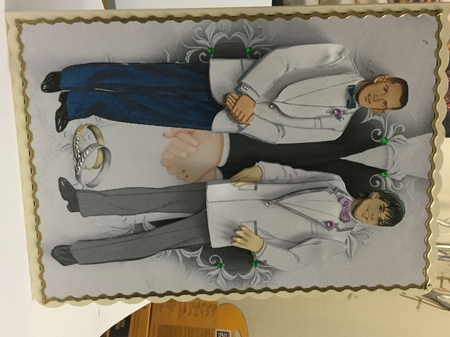 Groom and Groom Wedding Decoupage Navy Edge by Jennie Settle