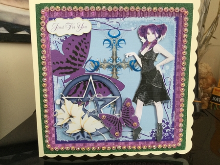 6 Inch Card - Pagan Gothic Butterflies by Jennie Settle