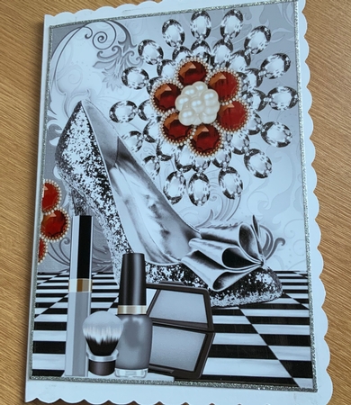 Diamond with Sparkle Shoe and Silver Makeup A4 by Jennie Settle
