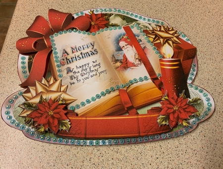 Christmas Gift Book with Red Poinsettias by Jennie Settle