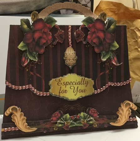 Regal Red Shaped Handbag Shaped Card Plus Bonus Gift Card by Jennie Settle