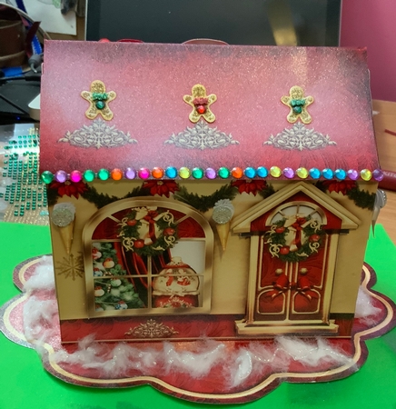 3D Paper Christmas House for Desk Table by Jennie Settle