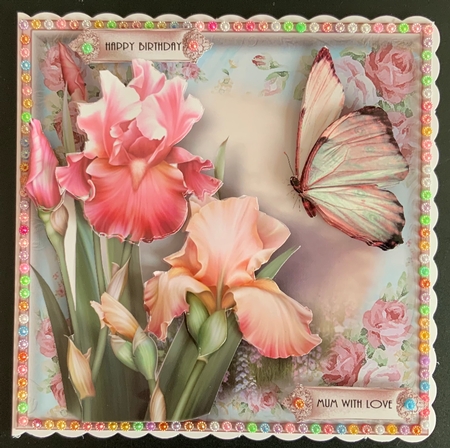Beautiful Blush Iris Flutter Card Kit by Jennie Settle