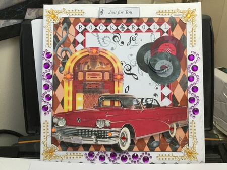 Rock & Roll 2 Card Topper with Decoupage  by Jennie Settle