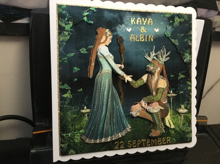 Keepers Of The Forest - The Proposal - Special 3D Decoupage Insert & Tag by Jennie Settle