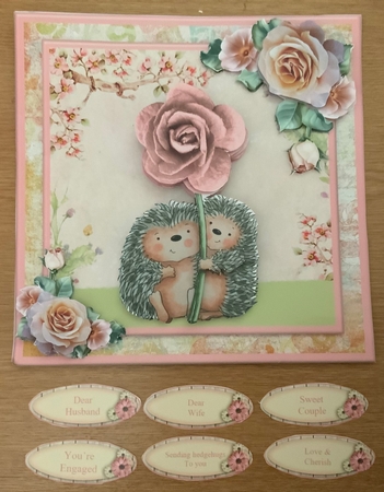 Hedgehog Love Mini Kit & Decoupage - Wedding / Anniversary / Valentines / Engagement by Jennie Settle