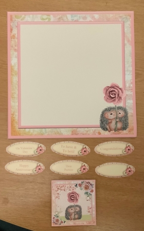 Hedgehog Love Mini Kit & Decoupage - Wedding / Anniversary / Valentines / Engagement by Jennie Settle