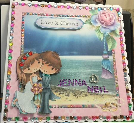 Pennys Special Day Beach Wedding Card Topper & Decoupage by Jennie Settle