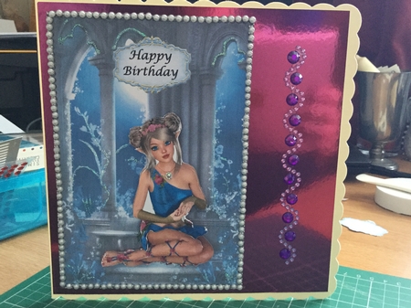Fairy by Moonlight - Happy Birthday-  A4 card making sheet by Jennie Settle