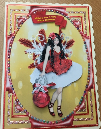 Christmas Fairy Dressed In Red by Jennie Settle